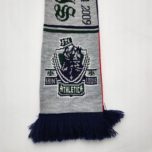 Chicago Red Stars Saint Louis Scarf Red Blue Gray 55"X7"‎ RARE - Picture 9 of 10